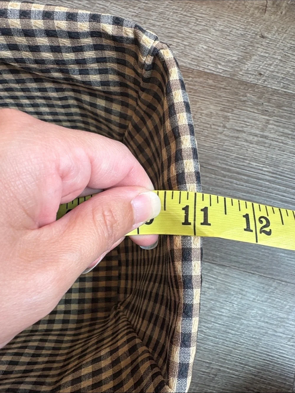 Longaberger Woven Basket Handle Gingham Liner 6”H